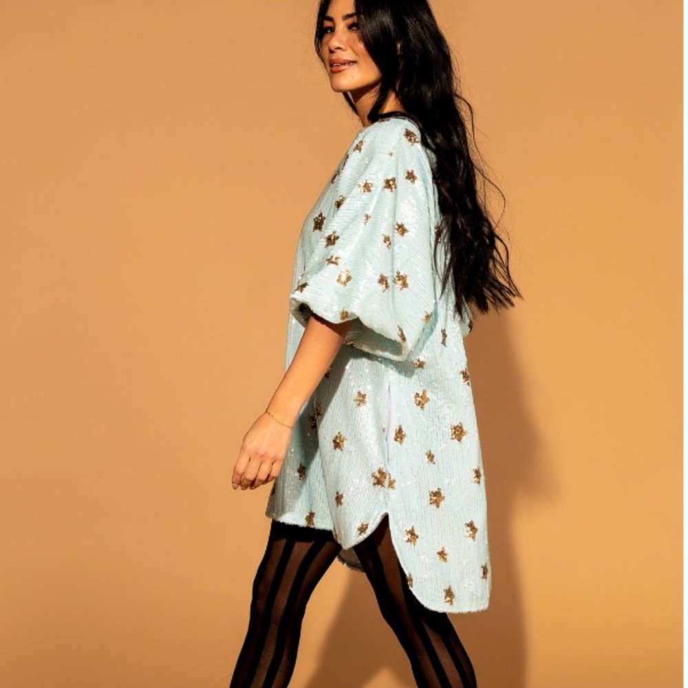 Dressed in Lala - Shine So Bright Sequined Mini Dress Size M